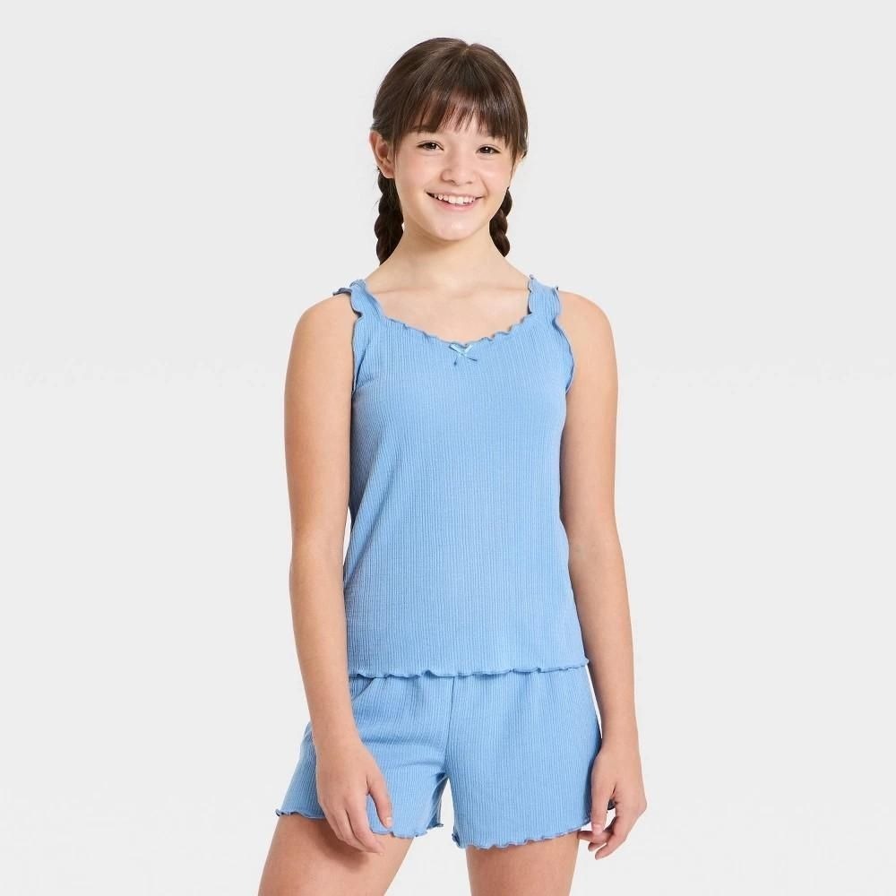 Girls' Knit Cami Pajama Top - Art Class™ Blue S